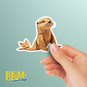 Origami Seal Sticker - Cute Seal Sticker - Origami Seal Decal