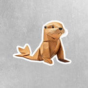 Origami Seal Sticker - Cute Seal Sticker - Origami Seal Decal