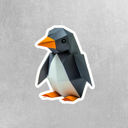 Origami Penguin Sticker - Cute Penguin Sticker - Origami Penguin Decal