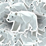 Origami Polar Bear Sticker - Cute Polar Bear Sticker - Origami Polar Bear Decal