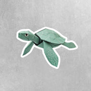 Origami Sea Turtle Sticker - Cute Sea Turtle Sticker - Origami Sea Turtle Decal