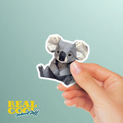 Origami Koala Bear Sticker - Cute Koala Bear Sticker - Origami Koala Bear Decal