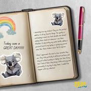 Origami Koala Bear Sticker - Cute Koala Bear Sticker - Origami Koala Bear Decal