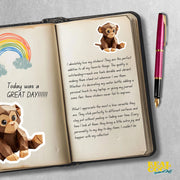 Origami Monkey Sticker - Cute Monkey Sticker - Origami Monkey Decal