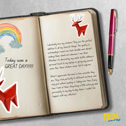 Origami Reindeer Sticker - Cute Reindeer Sticker - Origami Reindeer Decal - Red-Nosed Reindeer Sticker