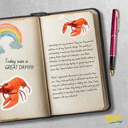 Origami Lobster Sticker - Cute Lobster Sticker - Origami Lobster Decal