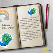 Origami Peacock Sticker - Cute Peacock Sticker - Origami Peacock Decal