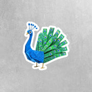 Origami Peacock Sticker - Cute Peacock Sticker - Origami Peacock Decal