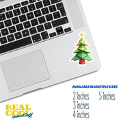 Origami Christmas Tree Sticker - Cute Christmas Tree Sticker - Origami Christmas Tree Decal