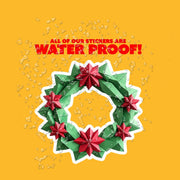 Origami Christmas Wreath Sticker - Cute Christmas Wreath Sticker - Origami Christmas Wreath Decal