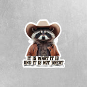 It Is What It Is Sticker - Funny Raccoon Meme Sticker - Cute Raccoon Decal