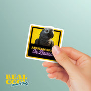 African Gray On Board Sticker - Funny African Gray Sticker - African Gray Car Sticker