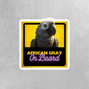African Gray On Board Sticker - Funny African Gray Sticker - African Gray Car Sticker