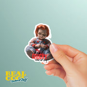 Chucky Sticker - It's a Chucky Kind Of Day, Weatherproof Vinyl Decal for Laptops, Halloween Gifts for Horror Fans