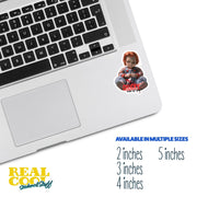 Chucky Sticker - It's a Chucky Kind Of Day, Weatherproof Vinyl Decal for Laptops, Halloween Gifts for Horror Fans