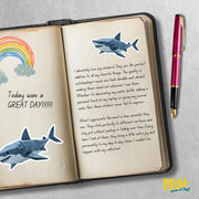 Origami Shark Sticker - Cute Shark Sticker - Origami Shark Decal