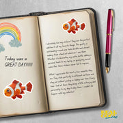 Origami Clown Fish Sticker - Cute Clown Fish Sticker - Origami Clown Fish Decal