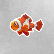 Origami Clown Fish Sticker - Cute Clown Fish Sticker - Origami Clown Fish Decal