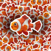 Origami Clown Fish Sticker - Cute Clown Fish Sticker - Origami Clown Fish Decal