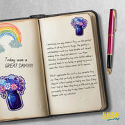 Flower Bouquet Sticker - Cosmic Theme Flower Sticker - Mason Jar Flowers Sticker