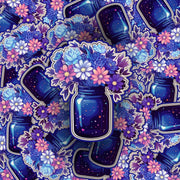 Flower Bouquet Sticker - Cosmic Theme Flower Sticker - Mason Jar Flowers Sticker