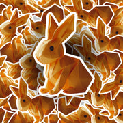 Origami Bunny Sticker - Cute Bunny Sticker - Origami Bunny Decal