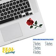 Origami Red Rose Sticker - Cute Rose Sticker - Origami Flower Decal