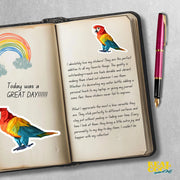 Origami Macaw Sticker - Cute Macaw Sticker - Origami Parrot Decal