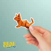 Origami Cat Sticker - Cute Cat Sticker - Origami Cat Decal