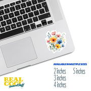 Water Color Flower Sticker - Flower Stickers - Wild Flowers Sticker