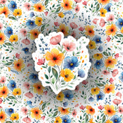 Water Color Flower Sticker - Flower Stickers - Wild Flowers Sticker