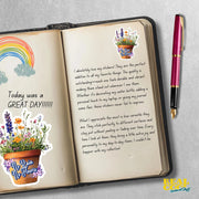 No Rain No Flowers Sticker - Flower Sticker - Floral Decal - Positive Thinking Sticker