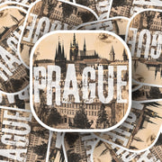 Prague Sticker | Vintage Travel Decal, Czech Republic Souvenir, Cityscape Art | Perfect Gift for Travelers & Locals