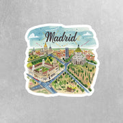 Madrid City Sticker, Travel Souvenir Decal, Urban Wall Art, Vintage Madrid Design, Planner & Scrapbook Accessory