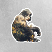 Gorilla Sticker - Double Exposure Sticker - Gorilla Jungle Sticker