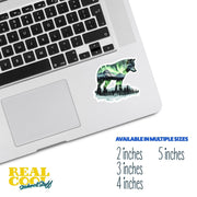Wolf Sticker - Double Exposure Design - Northern Lights Decal - Unique Wolf Art for Home & Laptop Decor