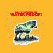 Wolf Sticker - Double Exposure Design - Northern Lights Decal - Unique Wolf Art for Home & Laptop Decor