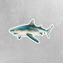 Tiger Shark Sticker | Waterproof Vinyl Decal for Car, Laptop, Water Bottle | Ocean lover Gift Shark Enthusiast Decor