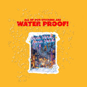 New York Sticker, New York Winter Decal, Winter Wonderland Decor, NYC Art, Travel Souvenir, Holiday Gift, Waterproof Vinyl