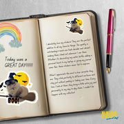 Cat Witch Sticker, Broomstick Cat Halloween Decal, Cute Spooky Cat Art for Halloween Decor, Witchy Cat Gifts & Fun Stickers