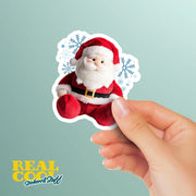 Santa Sticker | Festive Christmas Sticker for Gifts, Crafts & Holiday Decor | Cute Winter Decoration