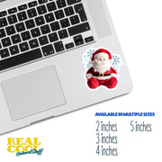 Santa Sticker | Festive Christmas Sticker for Gifts, Crafts & Holiday Decor | Cute Winter Decoration