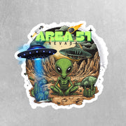 Area 51 Sticker - Alien, UFO, Extraterrestrial Decal for Car, Laptop, Water Bottle & More - Fun Sci-Fi Gift