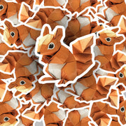 Origami Squirrel Sticker - Cute Squirrel Sticker - Origami Squirrel Decal