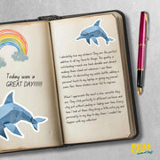 Origami Dolphin Sticker - Cute Dolphin Sticker - Origami Dolphin Decal