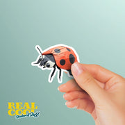 Origami Lady Bug Sticker - Cute Lady Bug Sticker - Origami Lady Bug Decal