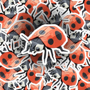 Origami Lady Bug Sticker - Cute Lady Bug Sticker - Origami Lady Bug Decal