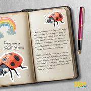 Origami Lady Bug Sticker - Cute Lady Bug Sticker - Origami Lady Bug Decal