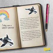 Orca Horse Sticker - Cute Orca Sticker - Origami Orca Decal - Killer Whale Sticker