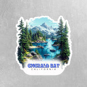 Emerald Bay Sticker - California Nature Decal, Waterproof Vinyl, Outdoor Adventure, Lake Tahoe Art, Eco-Friendly Travel Stickers
